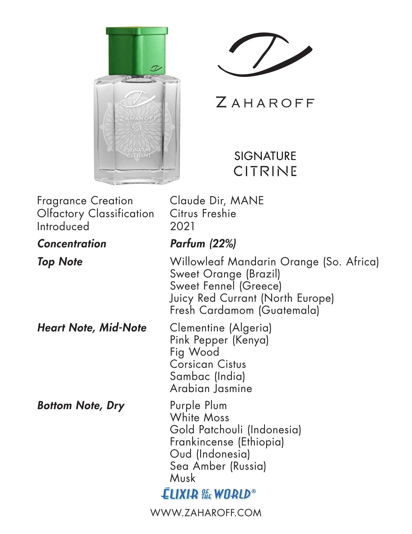 Zaharoff Signature CITRINE Shave Soap
